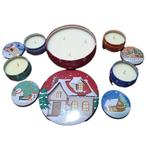 6 Pack Christmas Scented Candles with Natural Soy Wax, Long Lasting Aromatherapy - Picture 2 of 3